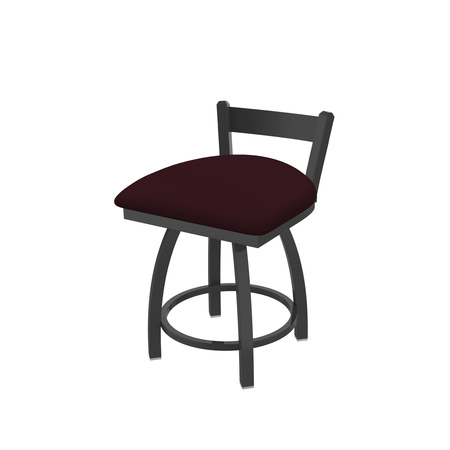 HOLLAND BAR STOOL CO 18" Low Back Swivel Vanity Stool, Pewter Finish, Canter Bordeaux Seat 82118PW005